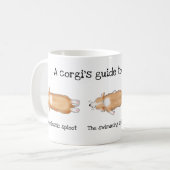 Ein Korgi-Führer zum Ausspplündern lustiger Corgi- Kaffeetasse (Vorderseite Links)