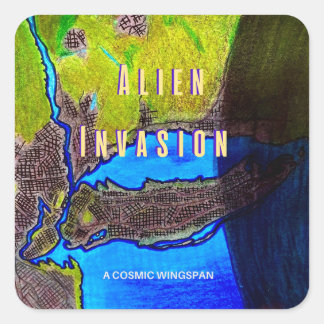 Ein kosmischer Flügel "Alieninvasion" Aufkleber
