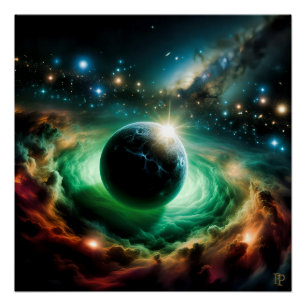 Ein kosmischer Marmor Poster