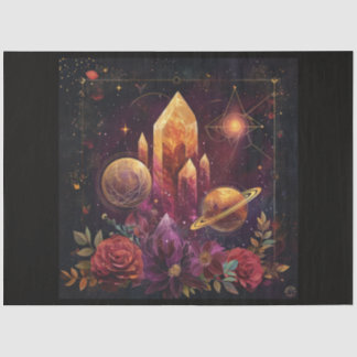 Ein kosmischer Planet und Kristalle Serie Design 5 Seidenpapier