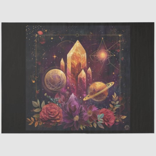 Ein kosmischer Planet und Kristalle Serie Design 5 Seidenpapier (Vorderseite)