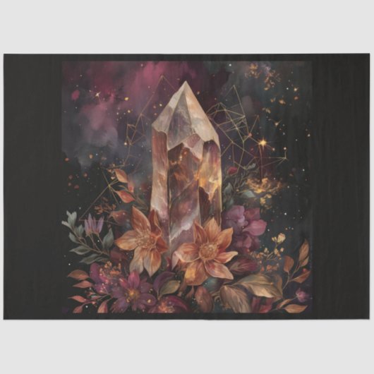 Ein kosmischer Planet und Kristalle - Serie Design Seidenpapier (Vorderseite)