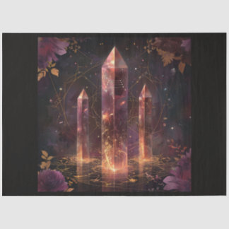 Ein kosmischer Planet und Kristalle - Serie Design Seidenpapier