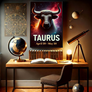 Ein kosmischer Stier-Zodiac-Poster Taurus Poster