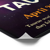 Ein kosmisches Taurus Bull Zodiac Poster (Ecke)