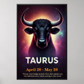 Ein kosmisches Taurus Bull Zodiac Poster (Vorne)