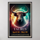 Ein kosmisches Taurus Bull Zodiac Poster (Vorne)