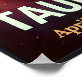 Ein kosmisches Taurus Bull Zodiac Poster (Ecke)