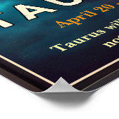 Ein kosmisches Taurus Bull Zodiac Poster (Ecke)