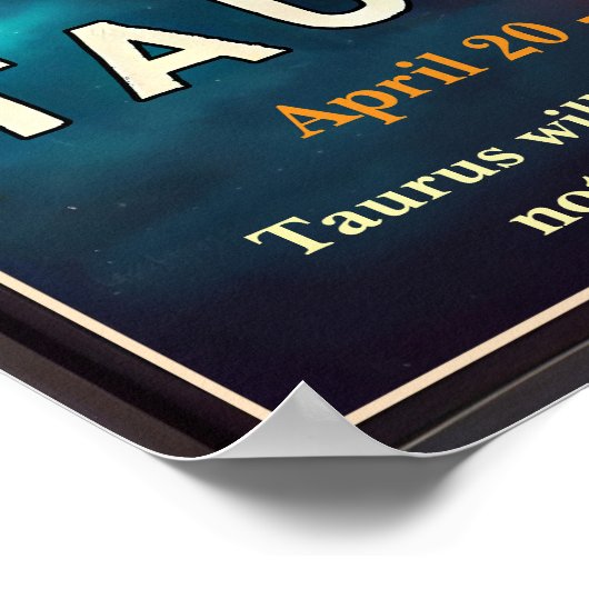 Ein kosmisches Taurus Bull Zodiac Poster (Ecke)