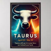 Ein kosmisches Taurus Bull Zodiac Poster (Vorne)