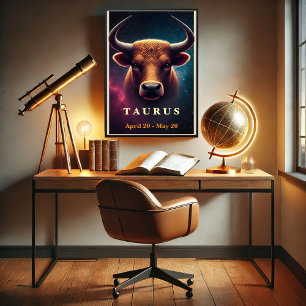Ein kosmisches Taurus Bull Zodiac Poster