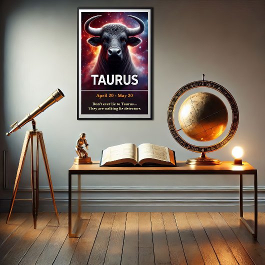 Ein kosmisches Taurus Bull Zodiac Poster