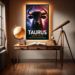 Ein kosmisches Taurus Bull Zodiac Poster