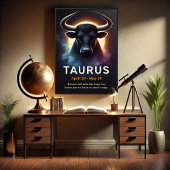 Ein kosmisches Taurus Bull Zodiac Poster