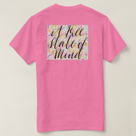 Ein kostenloser Staat des Mind Winston Floral Scri T-Shirt (Design Rückseite)