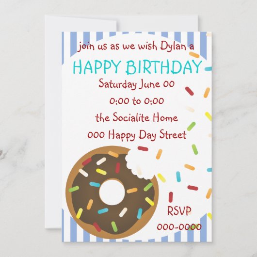 Ein köstlicher Beifall Donut Einladung (Vorderseite)