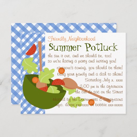 Ein köstlicher Salat mit viel Spaß Einladung (Vorne/Hinten)