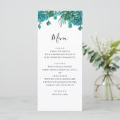 Ein köstliches Hochzeitsmenü. Abendmenü im Sommer. Menükarte (Stehend Vorderseite)