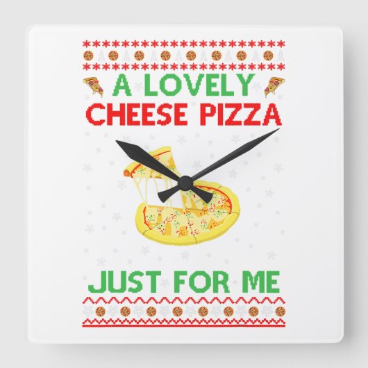 Ein köstliches Pizzeria Shirt Alone Funny Kevin X- Quadratische Wanduhr (Vorderseite)