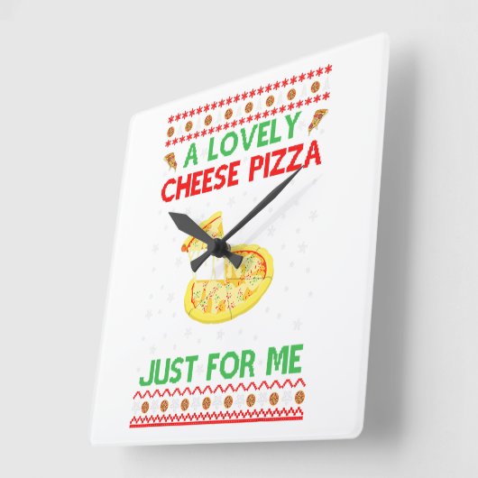 Ein köstliches Pizzeria Shirt Alone Funny Kevin X- Quadratische Wanduhr (Winkel)