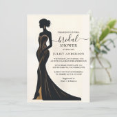 Ein Kostüm Men Tuxedo Bold Black Krawatte Brautpar Einladung (Stehend Vorderseite)