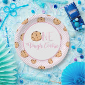 Ein kräftiger Keks und rosa Streifen Geburtstag Pappteller (Party)