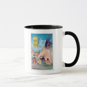 Ein Kräheindischer Tepee, Maizena Produkt-Anzeige Tasse
