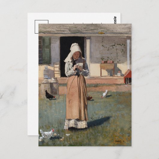 Ein krankes Huhn | Winslow Homer Postkarte (Vorne/Hinten)