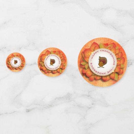 Ein Kranz im Herbst verlässt und die Türkei Konfetti (Rückseiten)