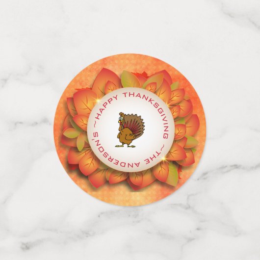 Ein Kranz im Herbst verlässt und die Türkei Konfetti (Klein Vorderseite)