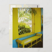 Ein krasser Kontrast von Gelb und Blau Postkarte (Vorne/Hinten)
