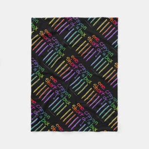 EIN KRAYON KURZ EINER KASTE FLEECEDECKE