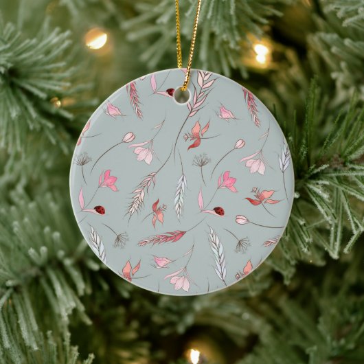 Ein kreisförmiger Schmuck mit hellgrauem Hintergru Keramik Ornament (Baum)