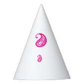 Ein kreisförmiges Logo mit einem Symbol für das He Partyhütchen (Vorderseite)