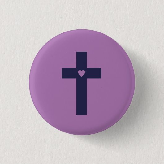 Ein Kreuz mit Herz Button (Vorderseite)
