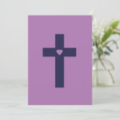 Ein Kreuz mit Herz Einladung (Stehend Vorderseite)