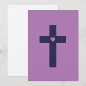 Ein Kreuz mit Herz Einladung (Vorne/Hinten)