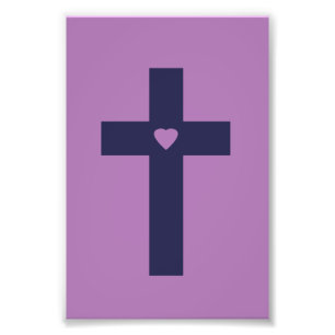 Ein Kreuz mit Herz Fotodruck