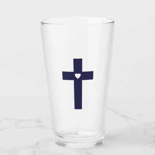 Ein Kreuz mit Herz Glas (Vorderseite)