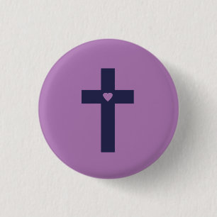 Ein Kreuz mit Herz Heilige Liebeskunst Button