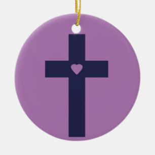Ein Kreuz mit Herz Heilige Liebeskunst Keramik Ornament