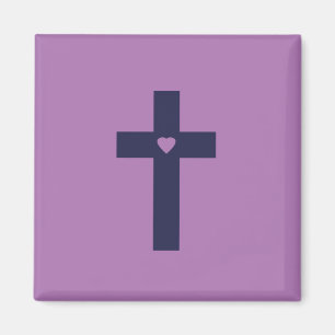 Ein Kreuz mit Herz Heilige Liebeskunst Magnet