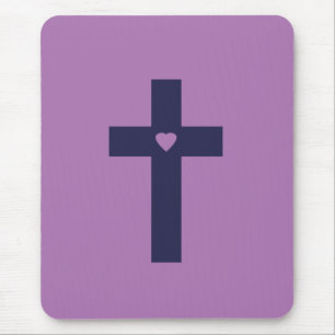 Ein Kreuz mit Herz Heilige Liebeskunst Mousepad