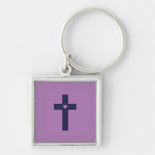 Ein Kreuz mit Herz Heilige Liebeskunst Schlüsselanhänger