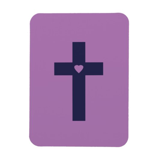 Ein Kreuz mit Herz Magnet (Vertikal)