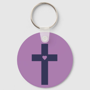 Ein Kreuz mit Herz Schlüsselanhänger