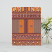 ein Kreuzstich in orange und braun (Stehend Vorderseite)