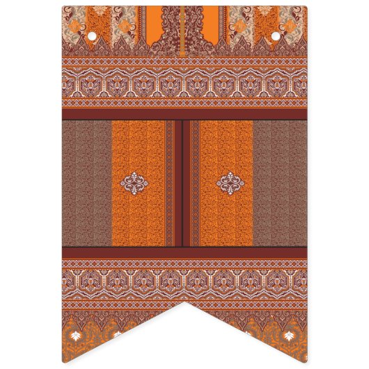 ein Kreuzstich in orange und braun Wimpelkette (Erste Fahne)