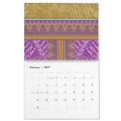 ein Kreuzstich mit lila und gelber Ba Kalender (Feb 2027)